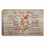 CubeBik Butterfly My Angel Husband When I Simply Say I Miss You Framed Canvas - Unframed Poster