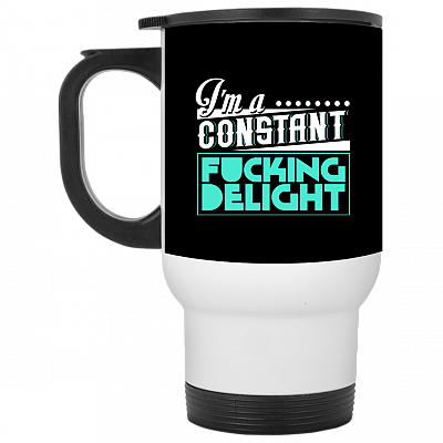 14 oz. White Travel Mug