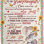 CubeBik To My Granddaughter Once Upon a Time There Was a Little Girl Elephant Sunflower Fleece Blanket-Premium Sherpa Blanket