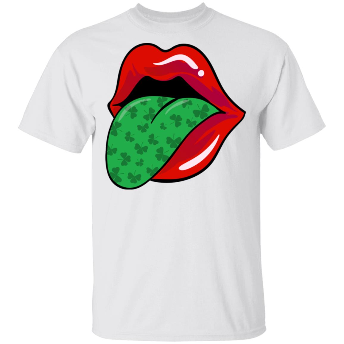 CubeBik Lips Tongue Shamrock St Patrick's Day Irish Meme T-shirt