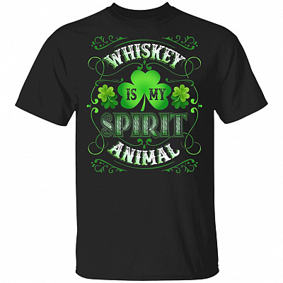CubeBik Whis-key Is My Spirit Animal T-Shirt - Funny Drinking St Patricks Day Shirt