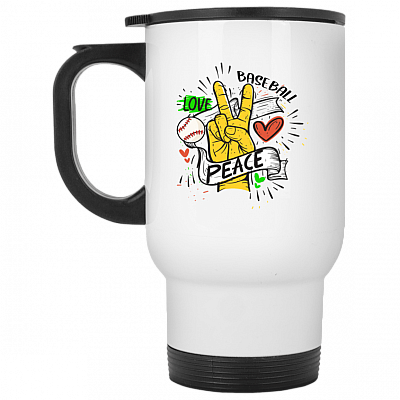 14 oz. White Travel Mug