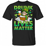 CubeBik Drunk Lives Matter Leprechaun St Patrick's Day Drinking T-Shirts | Funny St Pattys Day Shamrock Gift Tee Shirt