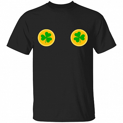 CubeBik Irish Shamrock Boobs St Paddys Day T-Shirt | Funny St Patricks Day Gift Tee