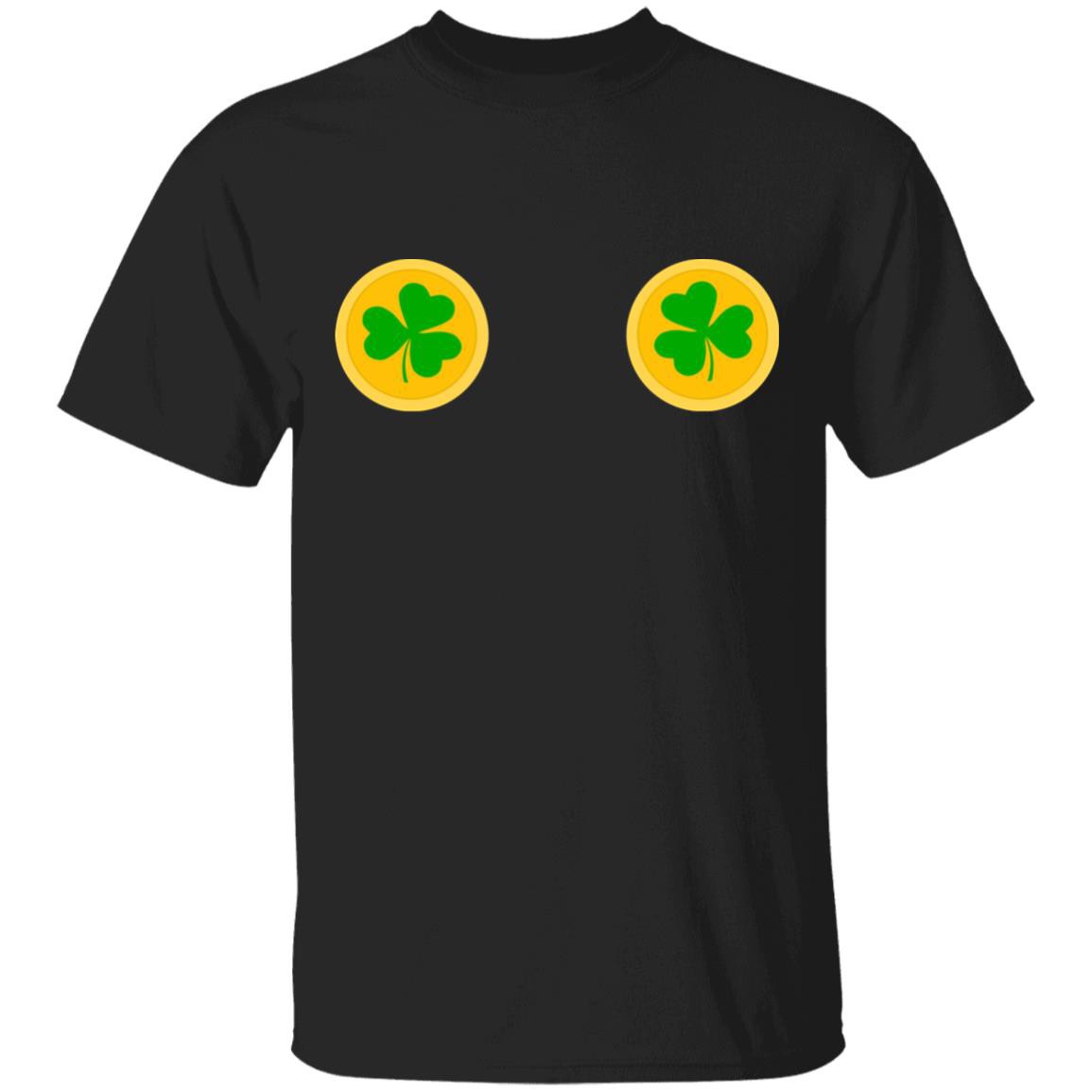 CubeBik Irish Shamrock Boobs St Paddys Day T-Shirt | Funny St Patricks Day Gift Tee