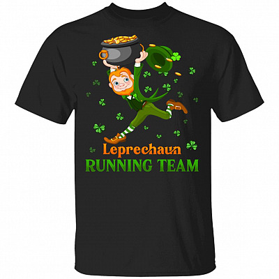 CubeBik Leprechaun Running Team St Patrick's Day Running T-Shirts | Funny St Pattys Day Shamrock Gift Tee Shirt