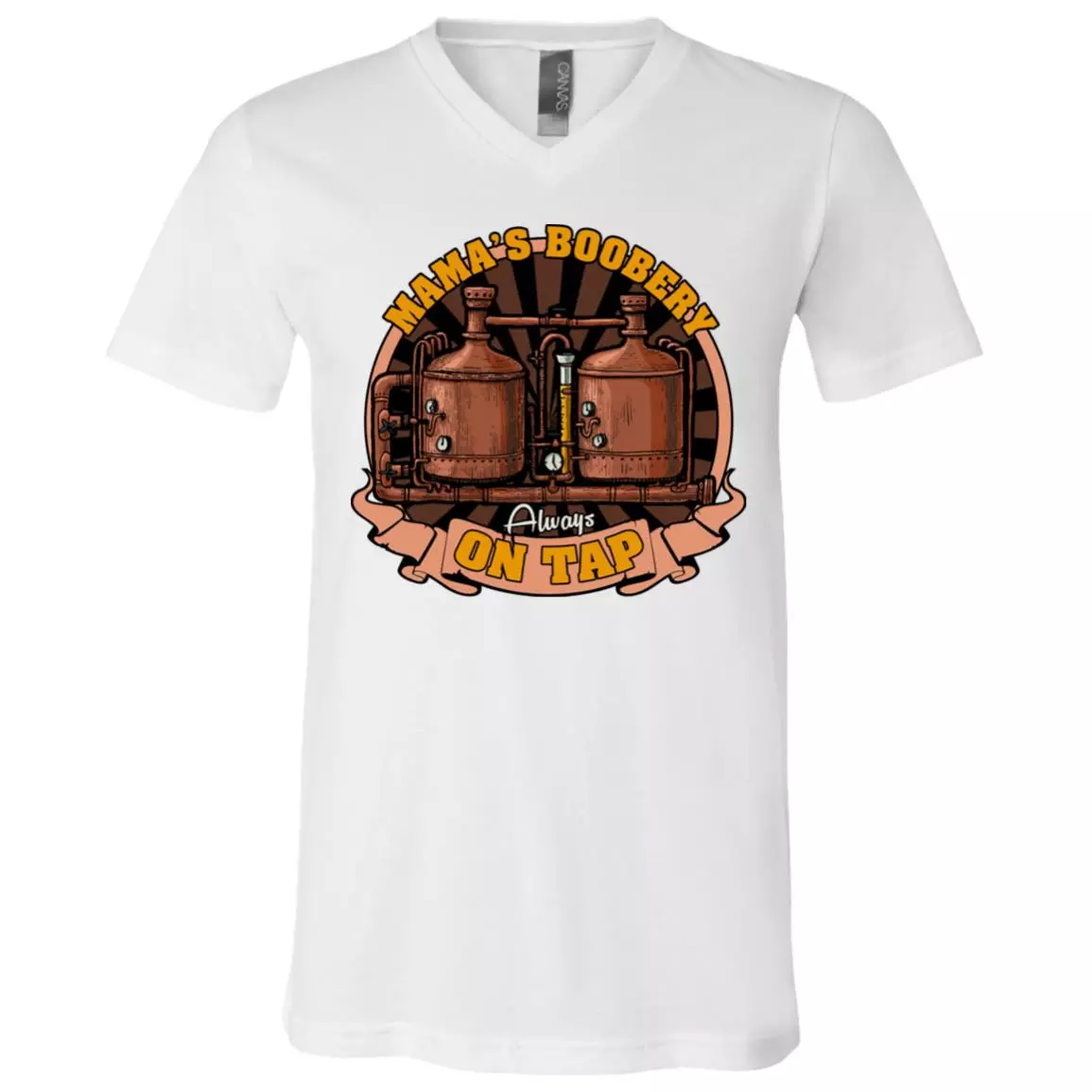 CubeBik Mama's Boobery Always On Tap Funny Brewery T-Shirt - V-Neck