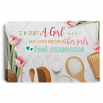 CubeBik I'm Just A Girl Who Loved Making Other Girls Feel Awesome Framed Canvas - Unframed Poster