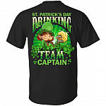 CubeBik St. Patrick's Day Drinking Team Captain Leprechaun Back T-Shirts | Funny St Pattys Day Shamrock Gift Tee Shirt