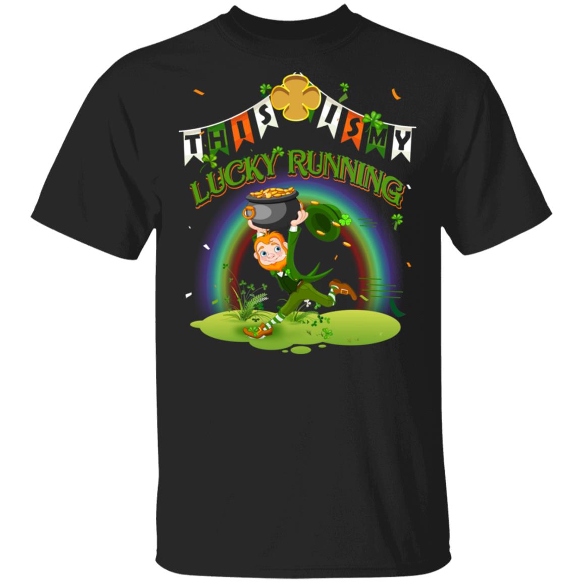 CubeBik This Is My Lucky St Patrick's Day Running T-Shirts | Funny St Pattys Day Shamrock Gift Tee Shirt