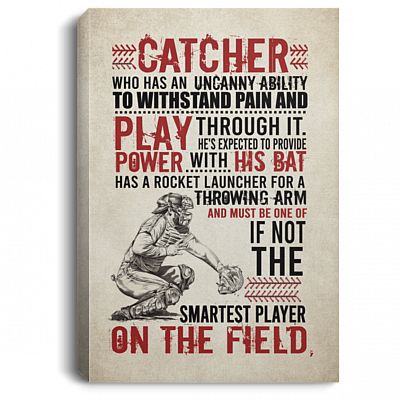 CubeBik Catcher Who Has an Uncanny Ability to Withstand Baseball Gallery Wrapped Framed Canvas Prints - Unframed Poster