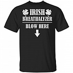 CubeBik Irish Breathalyzer Blow Here T-Shirt - Funny St Patrick's Day Shirt