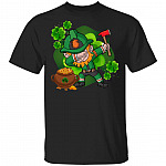 CubeBik St Patricks Day Dabbing Leprechaun Irish Firefighter T-Shirt | Funny St Pattys Day Shamrock Gift Tee Shirt