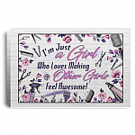 CubeBik I'm Just A Girl Who Loves Making Other Girls Feel Awesome Wrapped Framed Canvas Prints - Unframed Poster