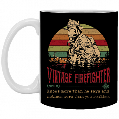 CubeBik Vintage Firefighter Definition Knows More Than He Says and Notices More Than You Realize Coffee Mug - Beer Stein