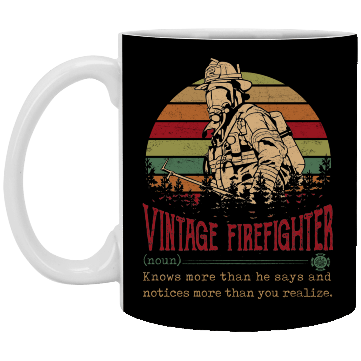 CubeBik Vintage Firefighter Definition Knows More Than He Says and Notices More Than You Realize Coffee Mug - Beer Stein CubeBik Vintage Firefighter Definition Knows More Than He Says and Notices More Than You Realize Coffee Mug - Beer Stein