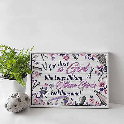 Alternative view of I'm Just A Girl Who Loves Making Other Girls Feel Awesome Wrapped Framed Canvas Prints - Unframed Poster