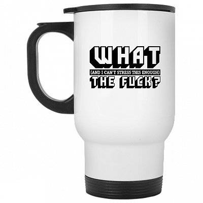 14 oz. White Travel Mug