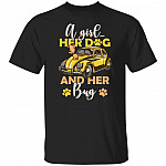 CubeBik A Girl Her Dog And Her Bug T-Shirt - Girl Love Bug Shirt