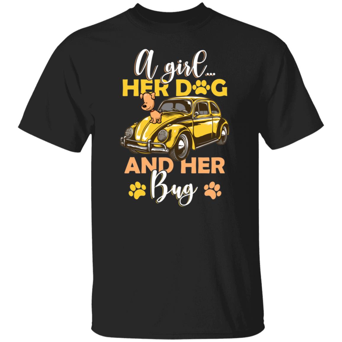 CubeBik A Girl Her Dog And Her Bug T-Shirt - Girl Love Bug Shirt