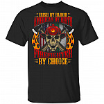 CubeBik Irish By Blood American By Birth Firefighter By Choice T-Shirt