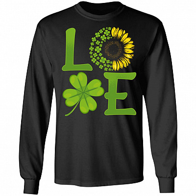 CubeBik Happy Saint Paddy Sunflower Shamrock Gift Hoodie Sweatshirt - Cool Irish Sunflower Lover T-Shirt