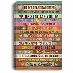 To My Granddaughter Once Upon a Time When I Asked God for an Angel Framed Canvas Prints - Unframed Poster