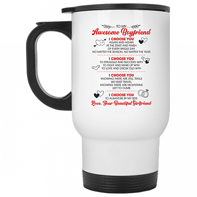 14 oz. White Travel Mug