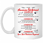 To My Awesome Girlfriend I Choose You Again and Again Ceramic Coffee Mug - Beer Stein - Water Bottle