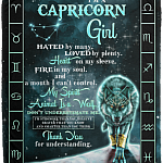 I'm a Capricorn Girl Hated by Many Loved by Plenty Horoscope Zodiac Fleece Blanket - Premium Sherpa Blanket