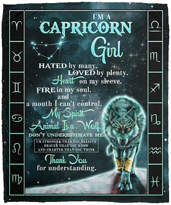 I'm a Capricorn Girl Hated by Many Loved by Plenty Horoscope Zodiac Fleece Blanket - Premium Sherpa Blanket