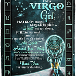 I'm a Virgo Girl Hated by Many Loved by Plenty Horoscope Zodiac Fleece Blanket - Premium Sherpa Blanket