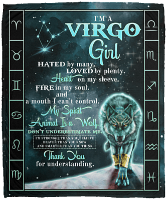 I'm a Virgo Girl Hated by Many Loved by Plenty Horoscope Zodiac Fleece Blanket - Premium Sherpa Blanket