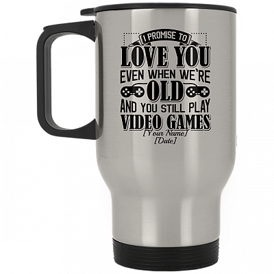 14 oz. Silver Travel Mug