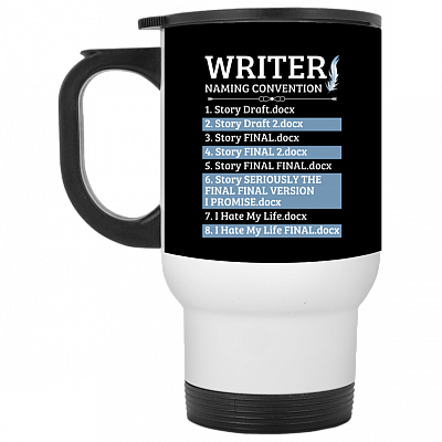 14 oz. White Travel Mug