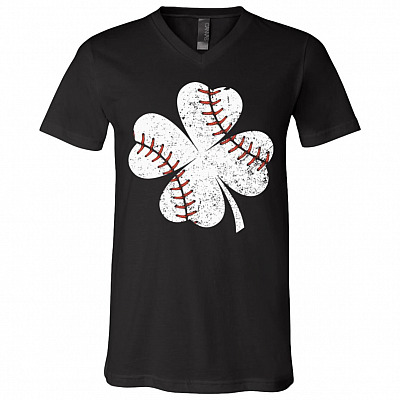 Baseball St Patrick's Day Shamrock Clothing Team Sports Gifts T-Shirt V-neck - Irish Baseball Shamrock Shirt
