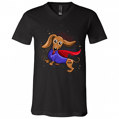 Funny Dachshund Dog Muscle Saying I Love You Mom T-Shirt V-neck - Show Proud Dachshund Sausage Doxie Lover