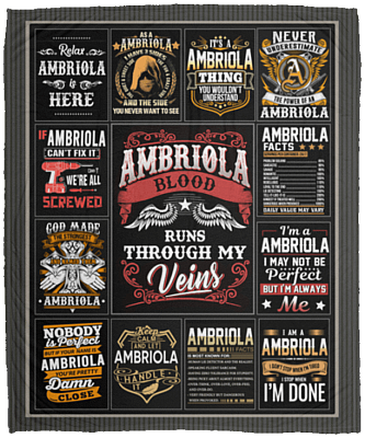 Ambriola Blood Runs Through My Veins Fleece Blanket - Premium Sherpa Blanket - Woven Blanket