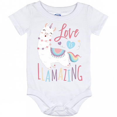 Love Is Llamazing Baby Onesie - Baby Infant Bodysuit