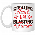 Stealing Hearts and Blasting Farts Ceramic Coffee Mug - Beer Stein - Water Bottle - Color Changing Mug