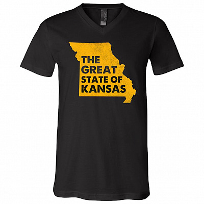 Trump Missouri the Great State of Kansas Funny Football T-Shirt - V-Neck Shirt