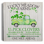 Lucky Meadow Farms Framed Canvas - Unframed Poster - Funny St Pattrick Day Gift