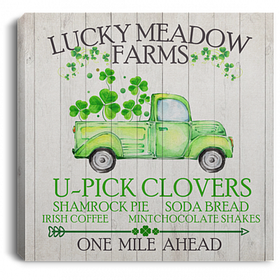 Lucky Meadow Farms Framed Canvas - Unframed Poster - Funny St Pattrick Day Gift