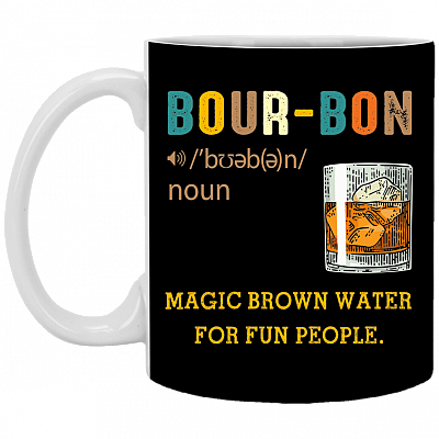Bour-Bon Magic Brown Water for Fun People Ceramic Coffee Mug - Beer Stein - Water Bottle - Color Changing Mug