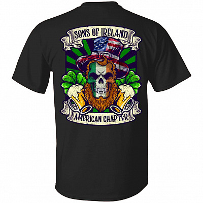 Sons Of Ireland American Chapter Print On Back T-Shirt