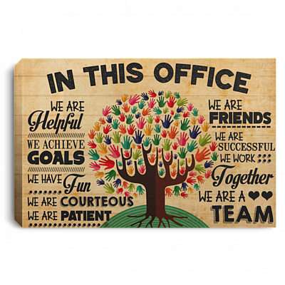 In This Office We Are Helpful Tree Human Hands Social Work Gallery Wrapped Framed Canvas Prints - Unframed Poster