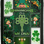 Shenanigans It's In My DNA St Patrick's Day Irish Fleece Blanket - Sherpa Blanket