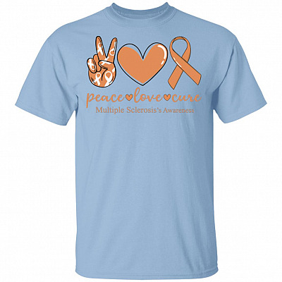 Multiple Sclerosis Peace Love Awareness T-Shirt