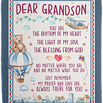 Dear Grandson You Are The Rhythm Of My Heart The LIgh Of My Soul Blanket - Blanket For Grandson
