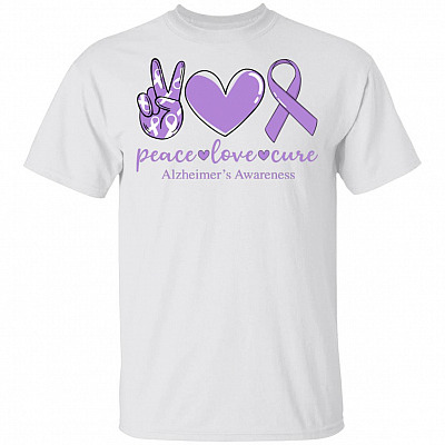 Alzheimer Peace Love Awareness T-Shirt